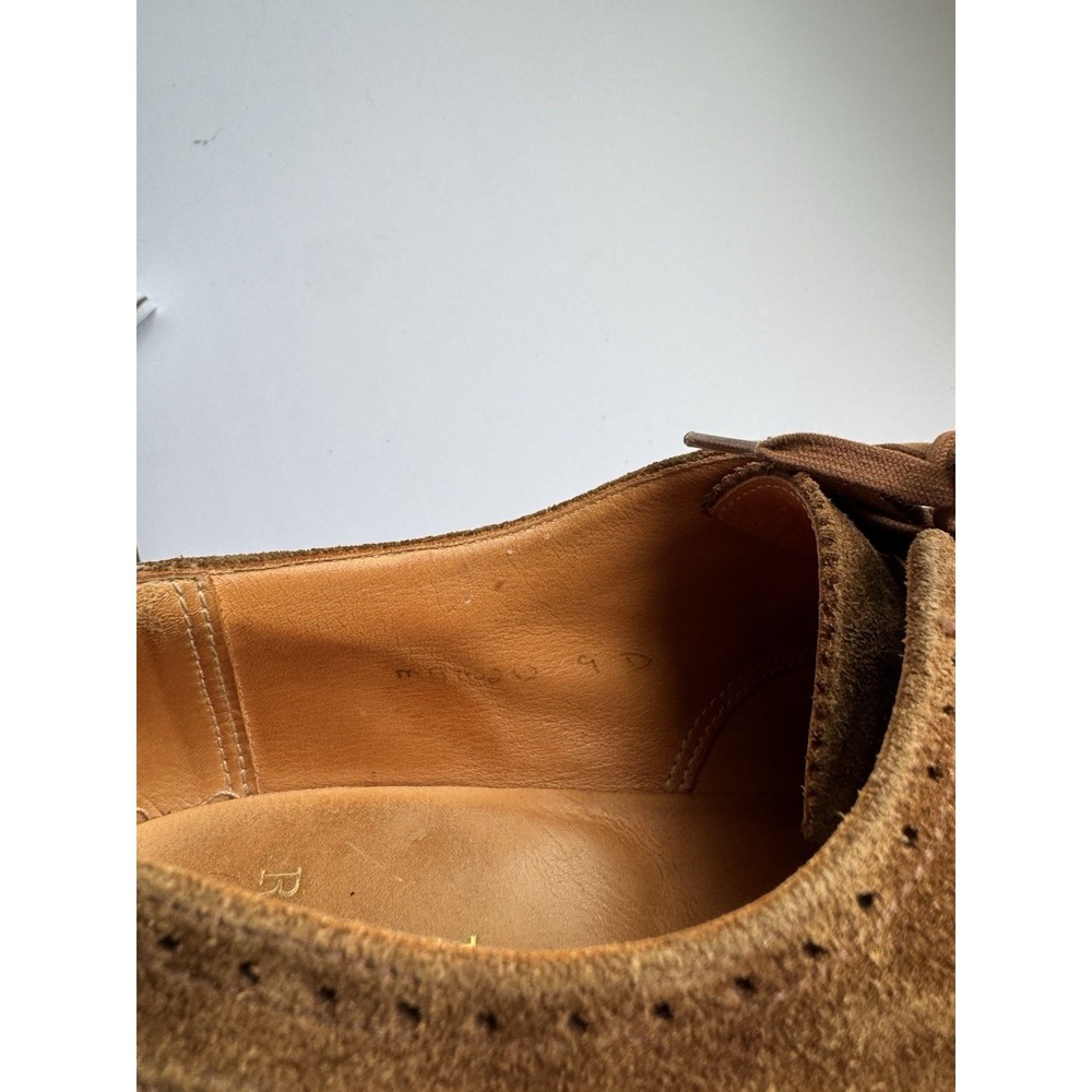 Polo Ralph Lauren Men's Brenton Suede Wingtip Tobacco Brown Dress Casual Shoe 9D - Picture 13 of 13